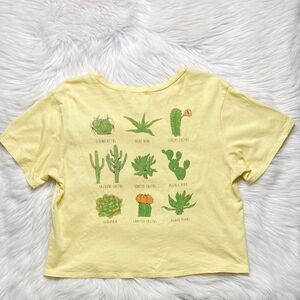 🎄French Pastry Short Sleeve Cactus Shirt Yellow Size Small